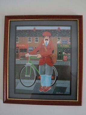Peter Heard Bicyclist Framed Art Print